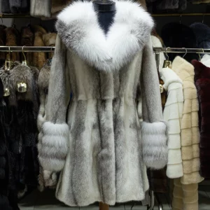Black cross mink & fox half coat 1
