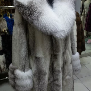 Black cross mink & fox half coat 2