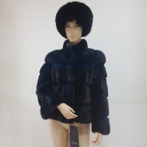 Blue-Black mink fur coat 1