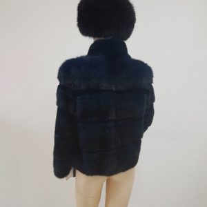Blue-Black mink fur coat 2