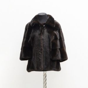 Dark brown mink cape 1