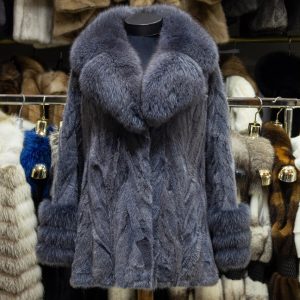 Gray mink and fox jacket 2