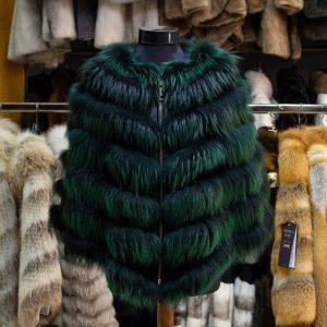 Green & black fox cape 1